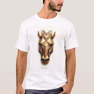 Camiseta Cabeça de Cavalo Dourada Geométrica - Decoração Ar
