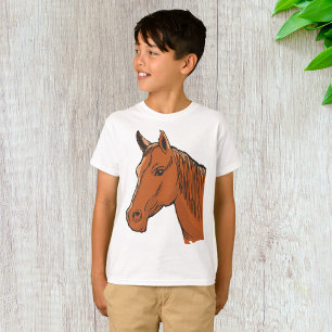 Camiseta Cabeça de Cavalo Marrom Animal de Fazenda