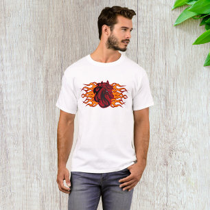 Camiseta Cabeça de Cavalo Vermelho com Chamas