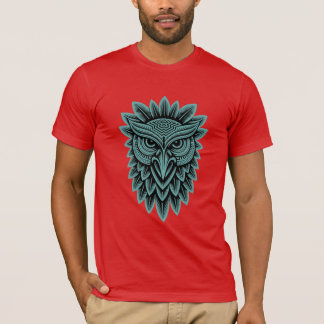 Camiseta Cabeça de Coruja Tribal Geométrica Vida Selvagem