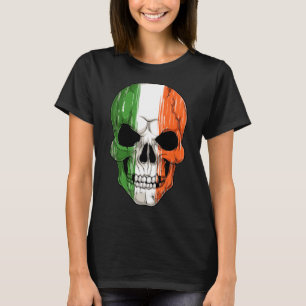 Camiseta Cabeça De Crânio Humano Com Rua De Padrões De Band