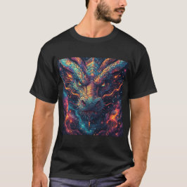 Camiseta Cabeça de Dragão Ardente Irradiando Energia Intens