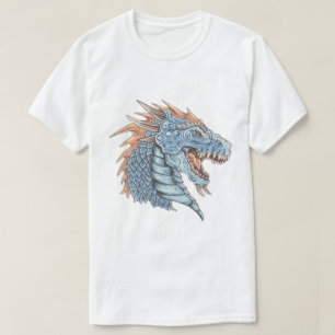 Camiseta Cabeça de Dragão Azul
