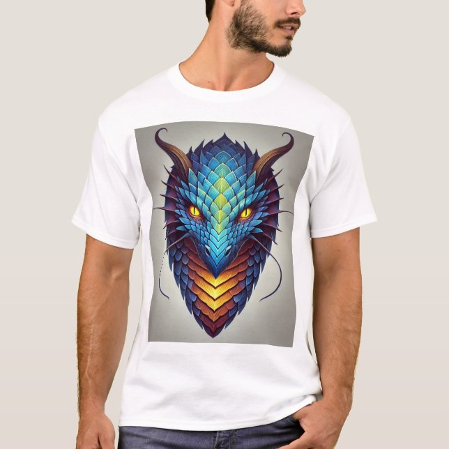 Camiseta Cabeça de Dragão Azul (Frente)