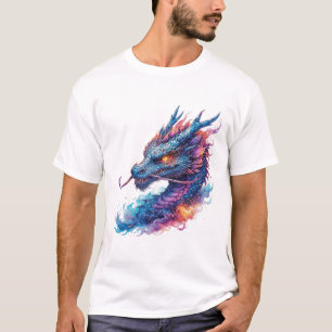 Camiseta Cabeça de Dragão Com Olhos Ferozes