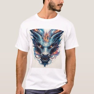 Camiseta Cabeça de Dragão com Olhos Ferozes