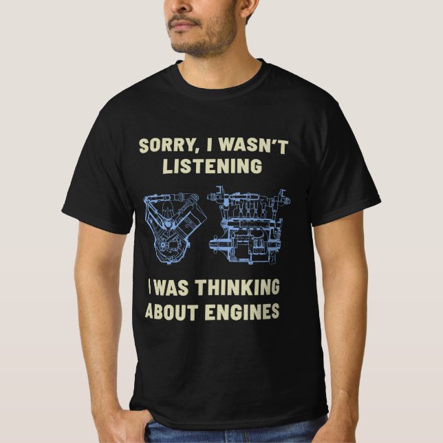 Camiseta Cabeça de Engrenagem de Motor de Carro (Frente)