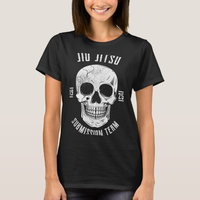Camiseta Cabeça de Esqueleto Jiu Jitsu Brasileiro (Frente)