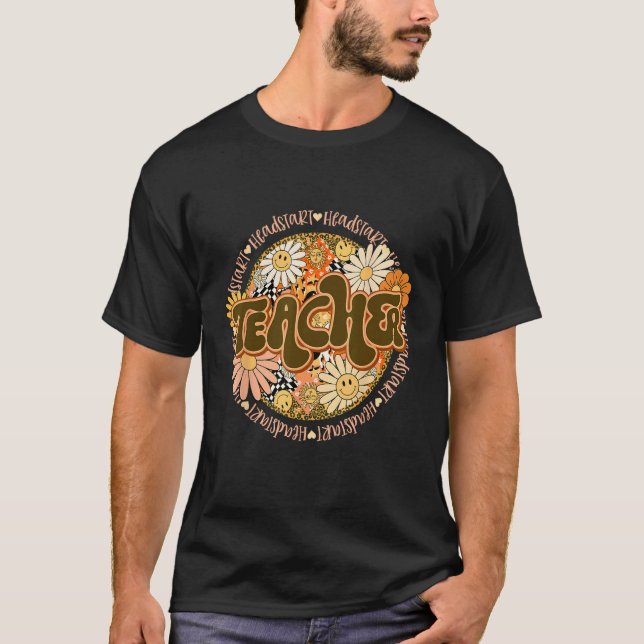 Camiseta Cabeça de Estrela Groovy Retro Divertida Primeiro  (Frente)