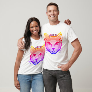 Camiseta Cabeça de gato neon
