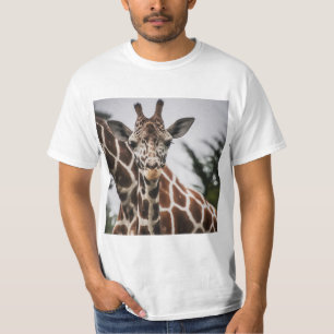 Camiseta Cabeça de girafa Impressão de pelo de girafa Anima