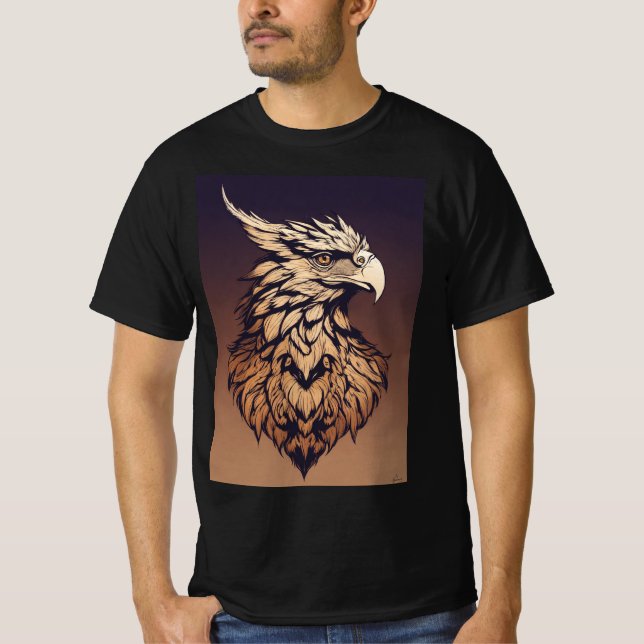 Camiseta "Cabeça de Griffin majestosa - Design de logotipo  (Frente)