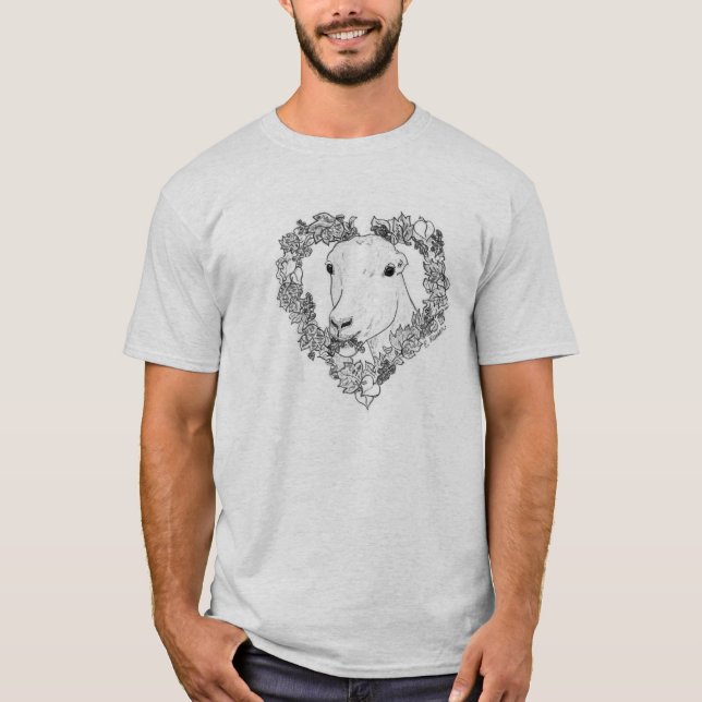 Camiseta Cabeça de LaMancha no coração (cheio espalhado) (Frente)