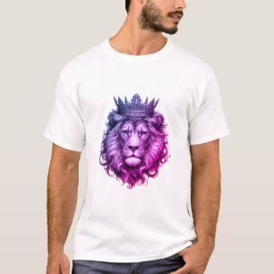 Camiseta Cabeça de Leão com Luxo Real Coroa