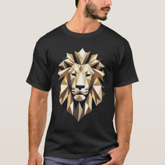 Camiseta Cabeça de Leão Geométrico Moderno de Poli Baixo