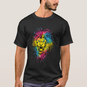 Camiseta Cabeça de Leão legal com Cor Brilhante 5