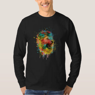 Camiseta Cabeça de Leão Legal com Cores Vibrantes 6