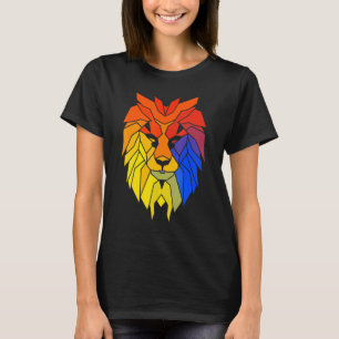 Camiseta Cabeça de Leão Majestoso Colorido Vida Selvagem_2