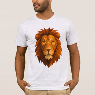 Camiseta Cabeça de Leão Poligonal - Design de Energia Geomé