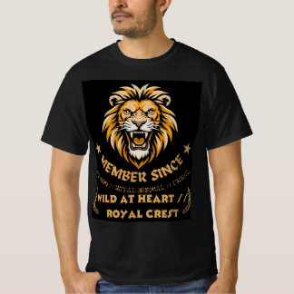 Camiseta Cabeça de Leão Rugindo Brasão Real Selvagem de Cor