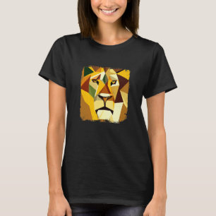 Camiseta Cabeça de Leão Vetor Majestoso com Trabalho de art