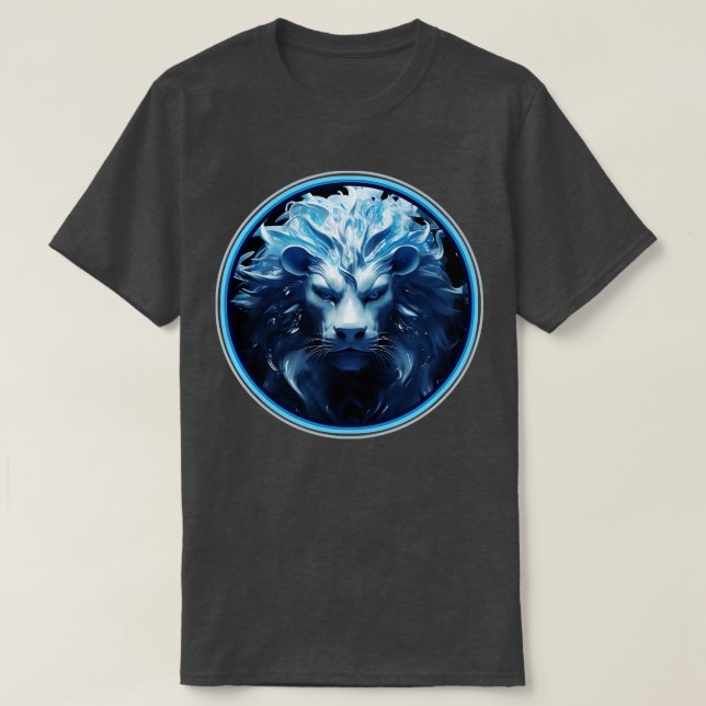 Camiseta Cabeça de Leões 3D Azul (Frente do Design)