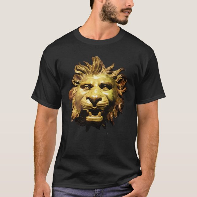 Camiseta CABEÇA DE LION EM BRONZE Figurehead Navio Antiquad (Frente)