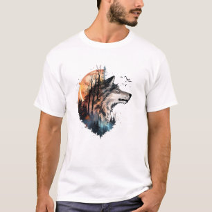 Camiseta cabeça de lobo