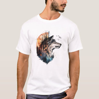 Camiseta cabeça de lobo