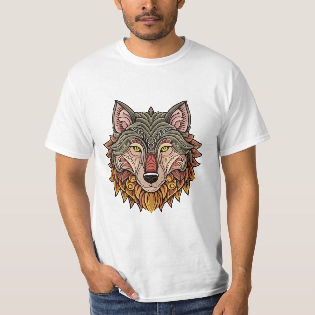 Camiseta Cabeça de lobo de frente (Frente)