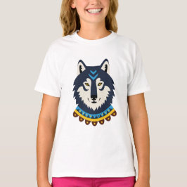 Camiseta Cabeça de lobo em estilo tribal