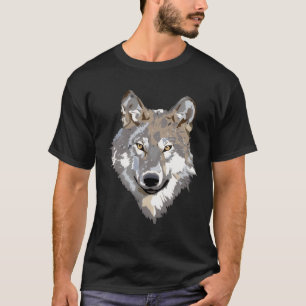 Camiseta Cabeça de Lobo Majestoso – Desenho Ousado de Arte