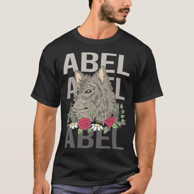 Camiseta Cabeça de Lobo - Nome Abel (Frente)