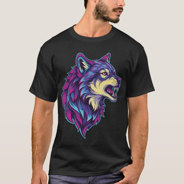 Camiseta cabeça de lobo psíquico (Frente)