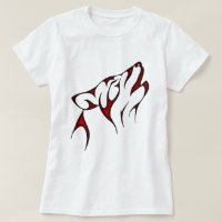 Cabeça de Lobo Tribal Vermelho