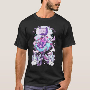 Camiseta Cabeça de Objeto Tv Cosplay Pastel Goth Neko Gato