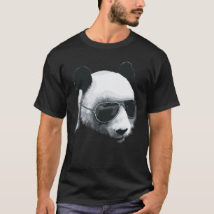 Camiseta Cabeça de Panda com Design de óculos de sol