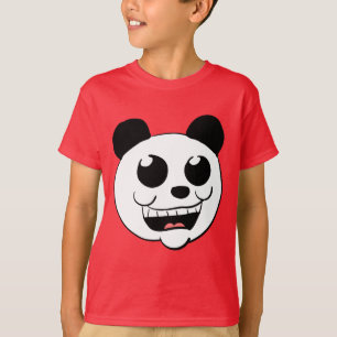 Camiseta Cabeça de Panda de Desenho Animado