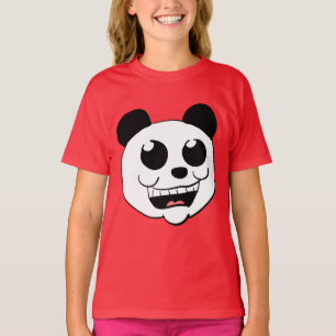 Camiseta Cabeça de Panda de Desenho Animado