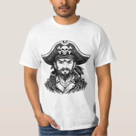 Camiseta Cabeça de pirata com chapéu de marinheiro e tapa-o