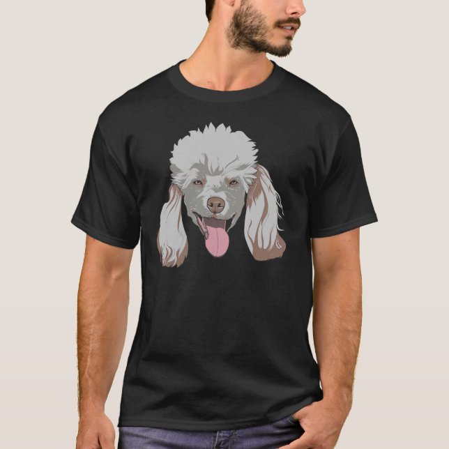 Camiseta Cabeça de Poodle Amante de os animais Proprietário (Frente)