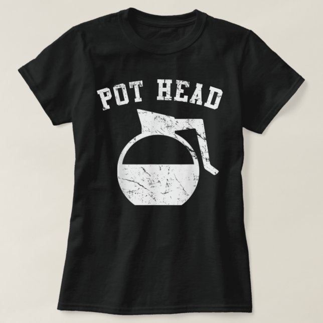 Camiseta Cabeça de Pote de café (Frente do Design)