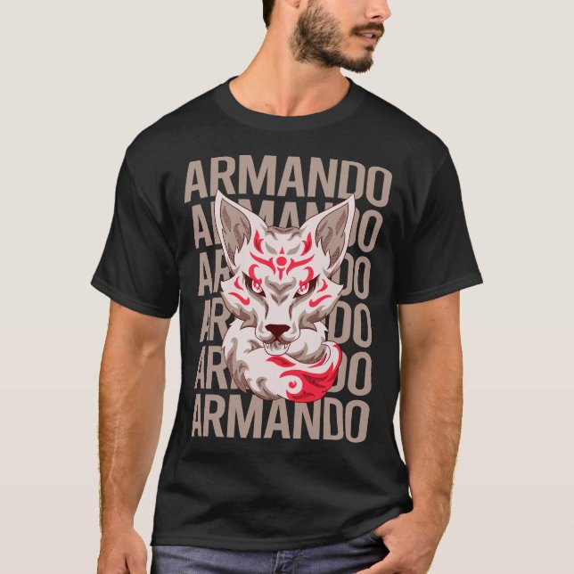Camiseta Cabeça de Raposa - Nome Armando (Frente)