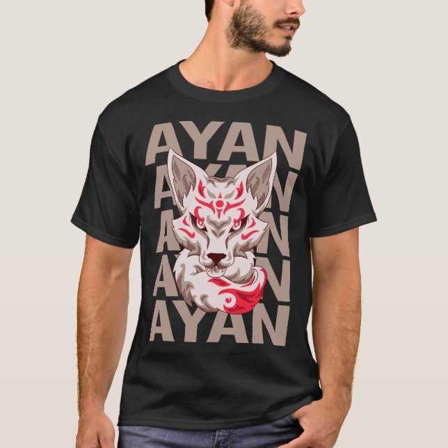 Camiseta Cabeça de Raposa - Nome Ayan (Frente)