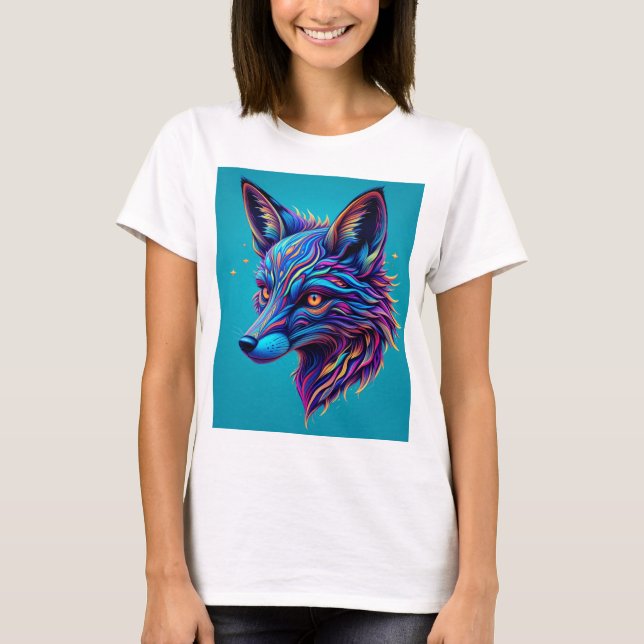 Camiseta Cabeça de Raposa Psicodélica (Frente)