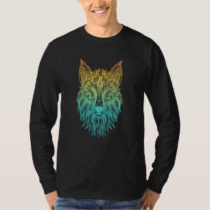 Camiseta Cabeça de Raposa Tribal Colorida