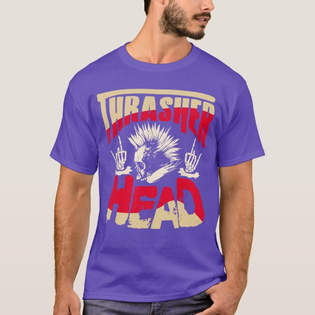 Camiseta Cabeça de Thrasher engraçado retrô (Frente)