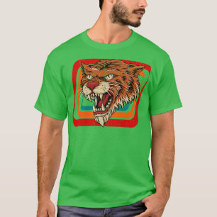Camiseta Cabeça de Tiger Vintage Beware Retro 80s Estilo i