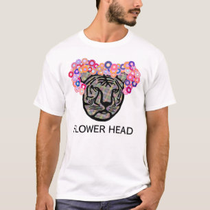 Camiseta Cabeça de tigre cheia de flores