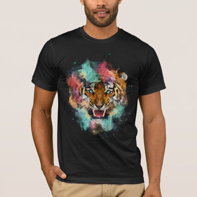 Camiseta Cabeça de Tigre Colorida (Frente)